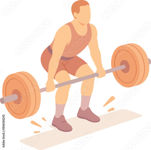 Weightlifter Lifting Barbell vector weightlifting