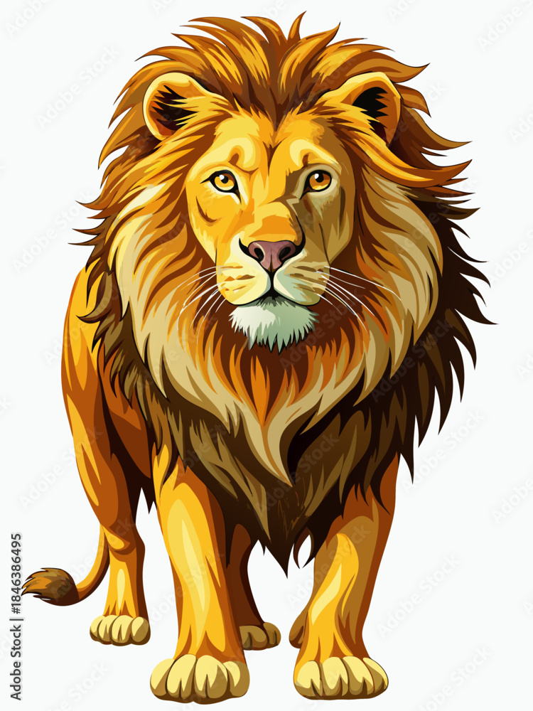 Obraz premium Lion real , white background 