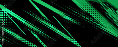 Dynamic sports themed background with geometric shapes and vibrant green. High quality sport background with trendy style,vector Eps10