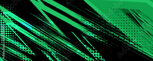 Dynamic sports themed background with geometric shapes and vibrant green. High quality sport background