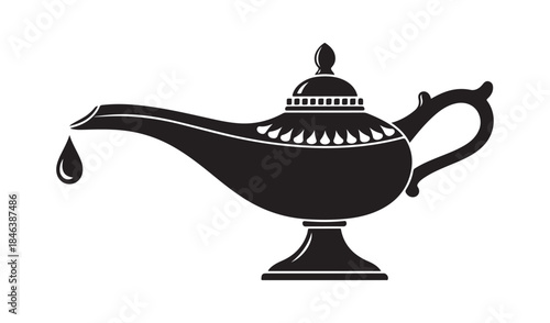 Classic genie lamp illustration Vector