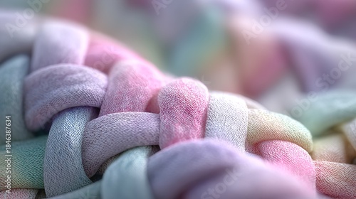 Macro shot of a soft textile weave with a soft Lavender gradient, creating a textured backdrop.
