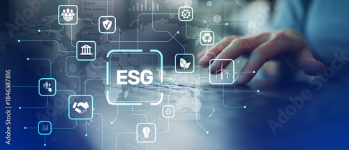 ESG Environmental, Social and Governance Strategy for Sustainable Business Management.
