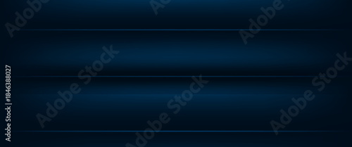 Blue navy studio room background. Blue background with light effects. Empty dark room.