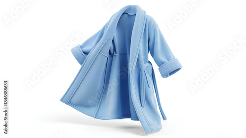 Soft Plush Blue Bathrobe Perfect for Cozy Mornings and Evening Comfort