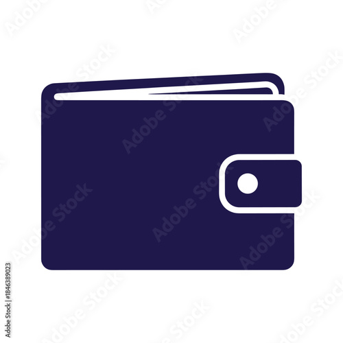 Dark blue wallet icon on white background