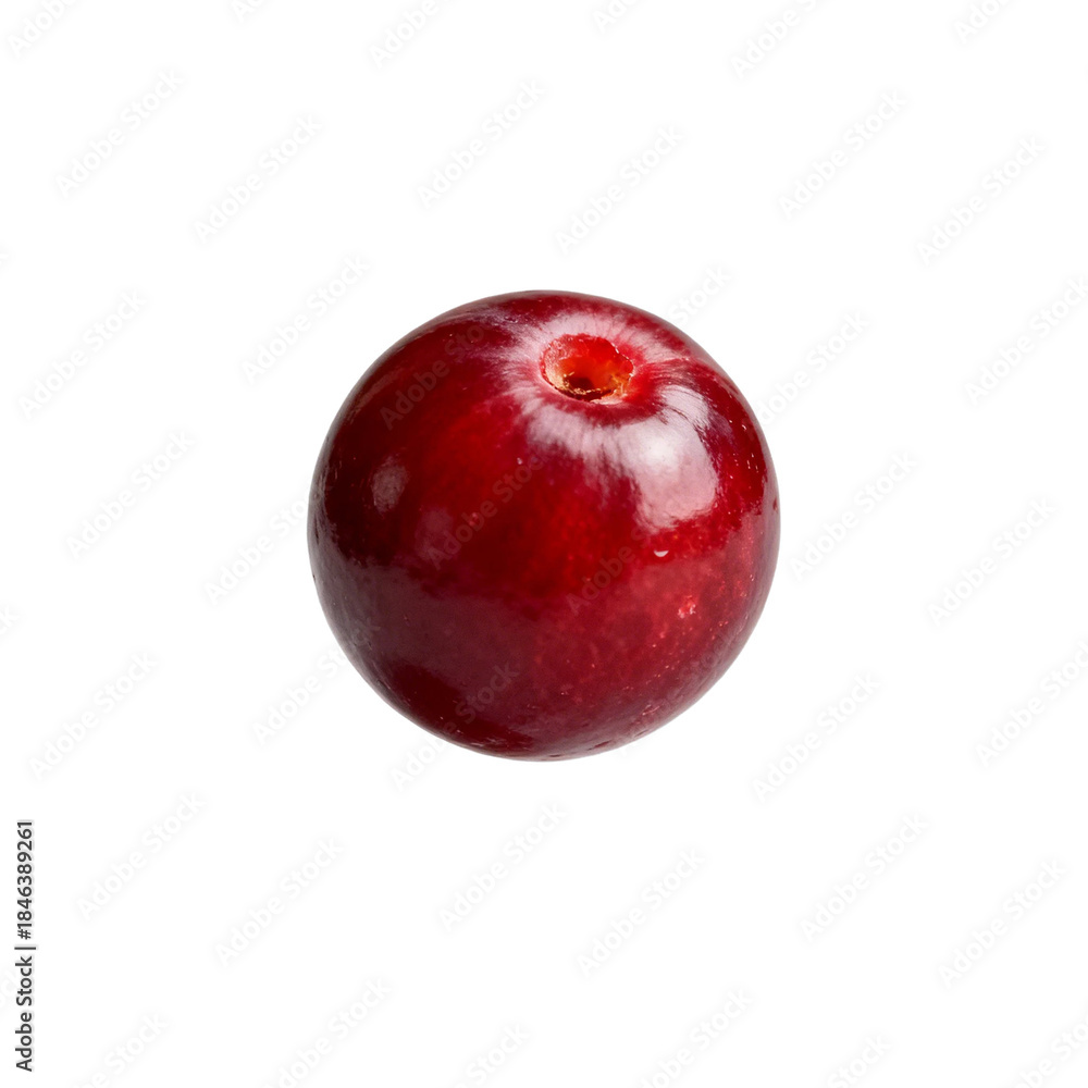 Obraz premium [Transparent Background PNG]A fresh and shiny red cherry fruit on white background