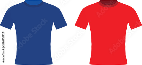 t sart. Front red and back t-shirt for print demonstration. Minimalist t-shirt print in black.Summer Vibes T Shirt Design