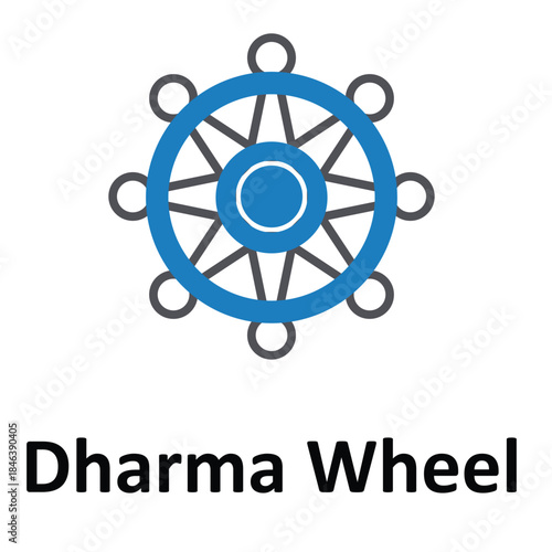 Dharma Wheel Vector icon which can easily modify or edit