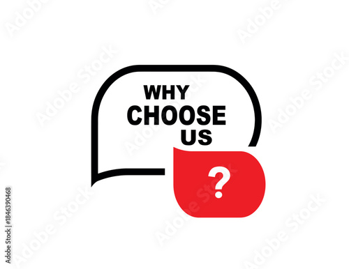 why choose us sign on white background