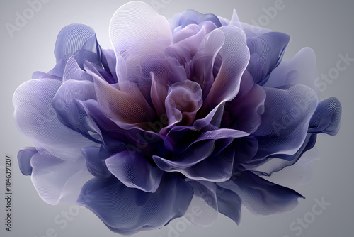 Enchanted shimmering flower bloom abstract illustration