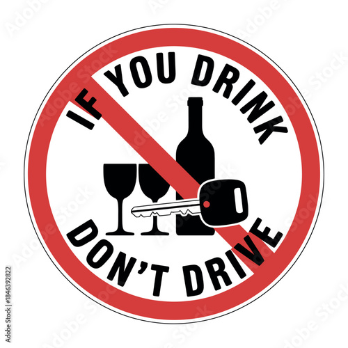 If you drink, don't drive: a graphic representation of a safety warning.