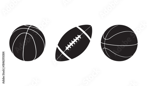Three different sports balls Vector