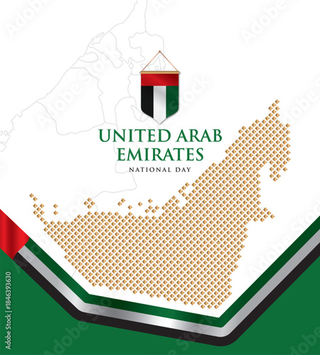 The National Day of the United Arab Emirates includes the national flag and a map.