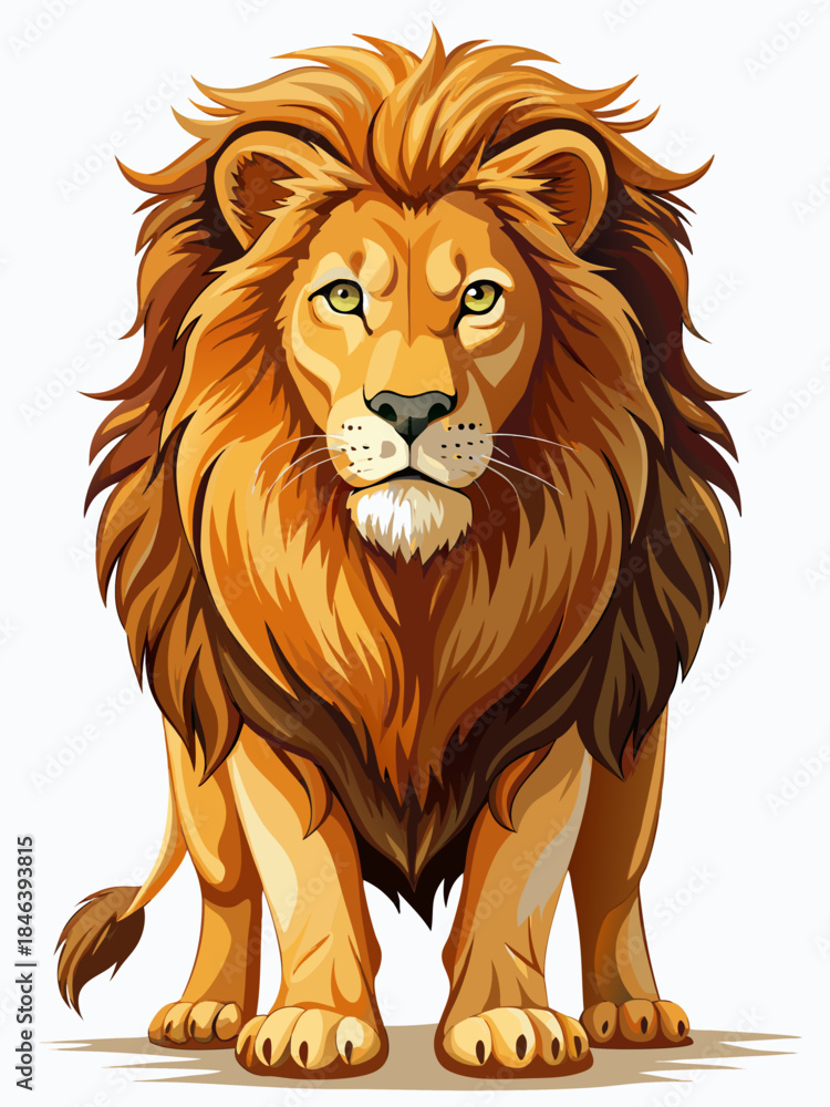 Obraz premium Lion real , white background 