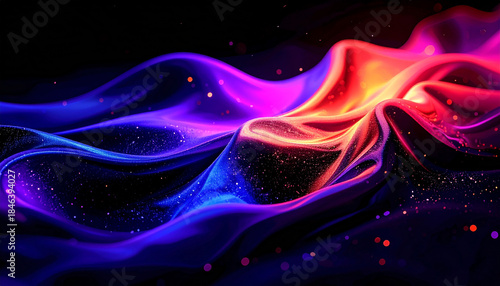 成長と革新を表現するビジネス向け抽象背景　データとエネルギーが流れる未来的テクノロジービジュアル