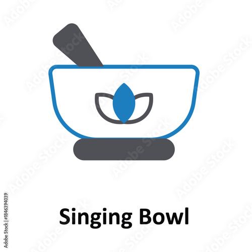 Singing Bowl Vector icon which can easily modify or edit