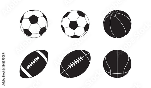 Collection of various sports balls Vector