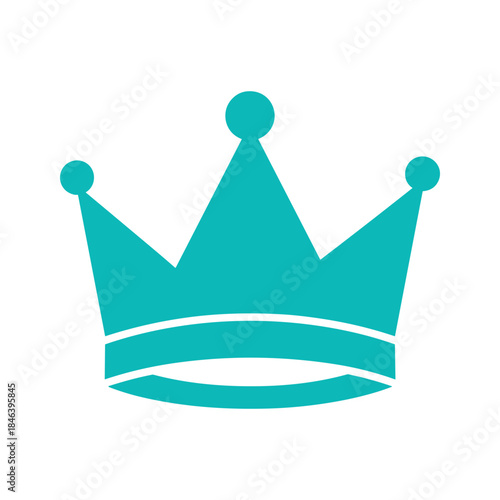 Simple teal crown icon on white background
