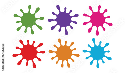 Colorful paint splatter collection Vector