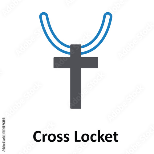 Cross Locket Vector icon which can easily modify or edit