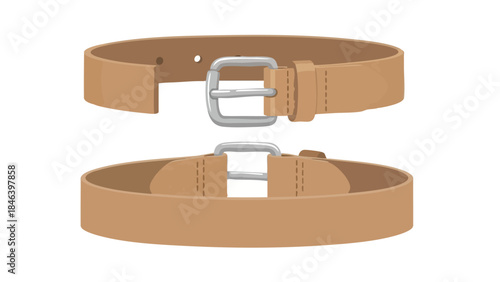 Tan leather belts with silver buckles, fashion essentials for securing style and accessorizing wardrobe choices with adaptable elegance