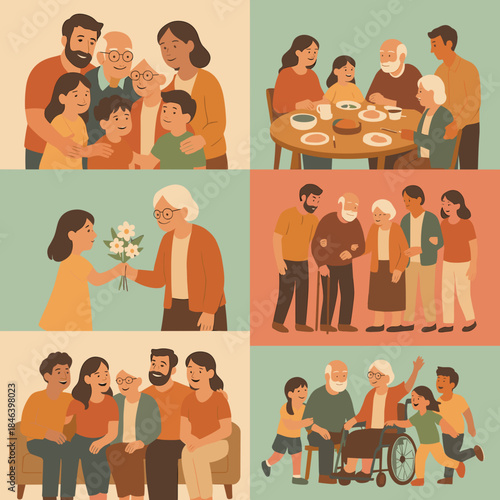 Heartwarming intergenerational family moments and community connections