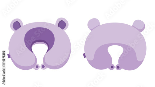 Whimsical lavender neck pillow in charming bear design for enhanced travel comfort and relaxation