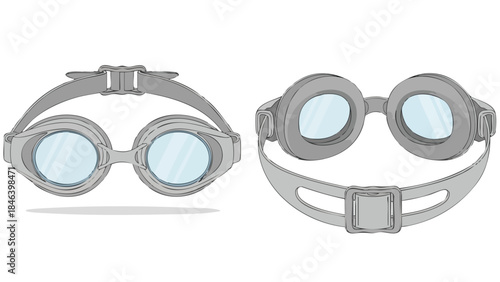 Two Swimming Goggles in Artistic Presentation Showcasing Aquatic Eye-wear and Water Sports Accessories in a Unique Style