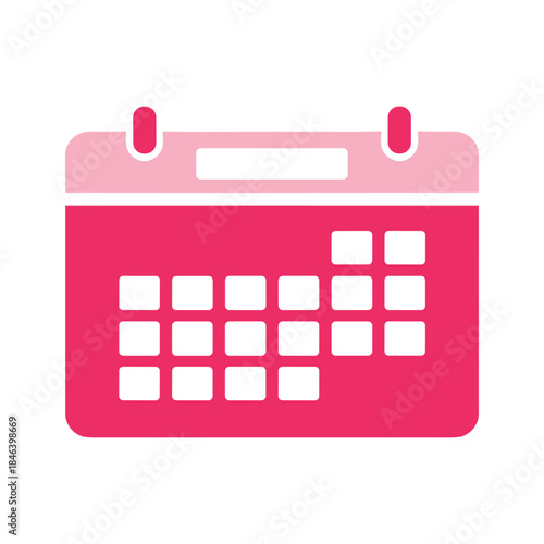 Pink calendar icon with schedule