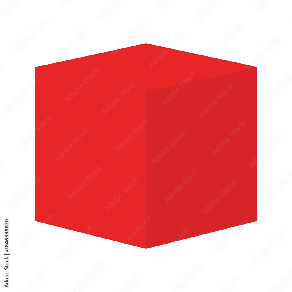 Fototapeta premium Red cube on white background