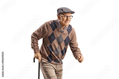 Fotografia Senior man with a walking cane