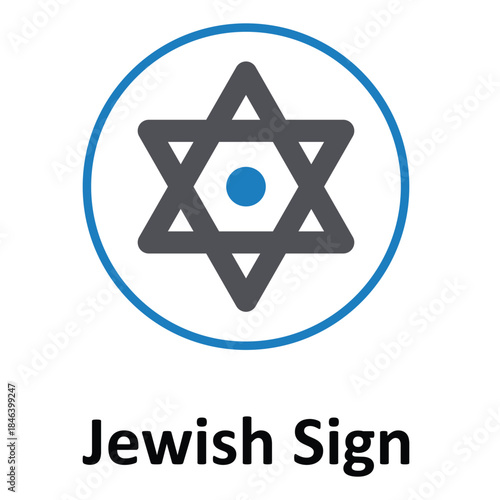Jewish Sign Vector icon which can easily modify or edit