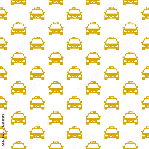 Taxi simple car seamless pattern isolated on white background