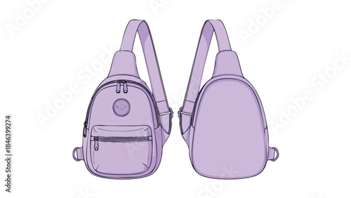 Stylish lavender sling backpack showcases contemporary design for urban lifestyle needs