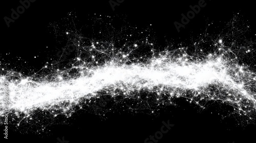 Wallpaper Mural A white nebulous structure against a black background, with glowing dots and connecting lines Torontodigital.ca