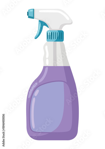 Spray bottle with cleaning product for household, industrial, and personal care use. Chemical household dispenser