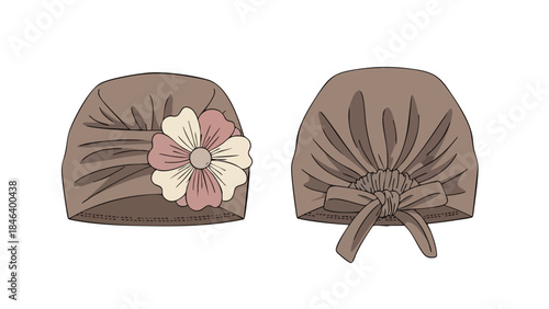 Elegant baby turban with floral accent, a fusion of comfort and style, showcasing a sophisticated fashion statement with delicate details and a