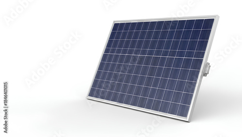 Renewable energy solution with a high-efficiency solar panel on white background
