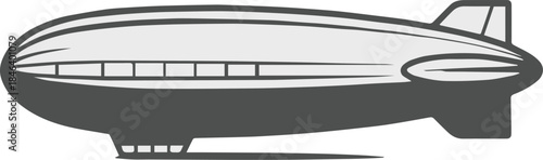 airship blimp line art transport icon for layout and print