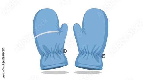 Pair of charming blue winter mittens offering cozy protection from chilly days and snowy adventures  perfect for adding warmth and style to seasonal