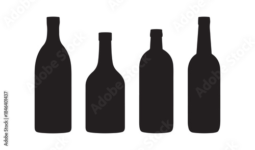 Four bottles of different sizes Vector