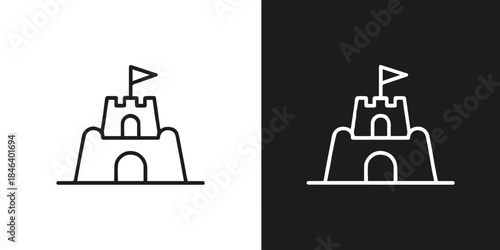 sandcastle vector icon fortress dune coastline pictogram pack