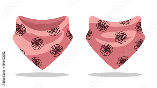 Charming pink baby bibs adorned with delicate rose patterns for infant style and practicality against spills and drools in a fashionable way