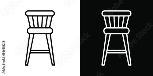 chair silhouette vector icon wooden seat outline for web and print assets