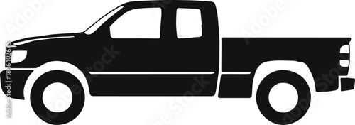 truck silhouette side view icon for signage and transport