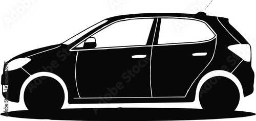 car hatchback profile vector illustration side view transport