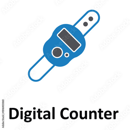 Digital Counter Vector icon which can easily modify or edit