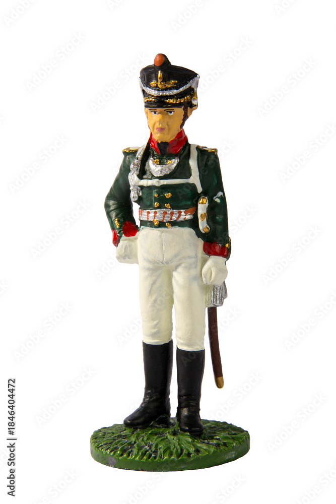 Obraz premium Toy soldier on a white background