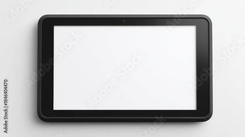 Rugged Black Tablet with Blank White Screen and Physical Buttons